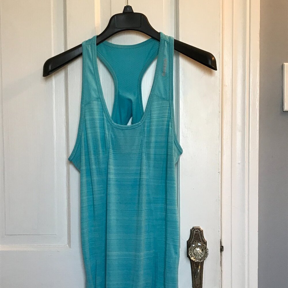 Reebok exercise tank top, racerback, blue, size small
